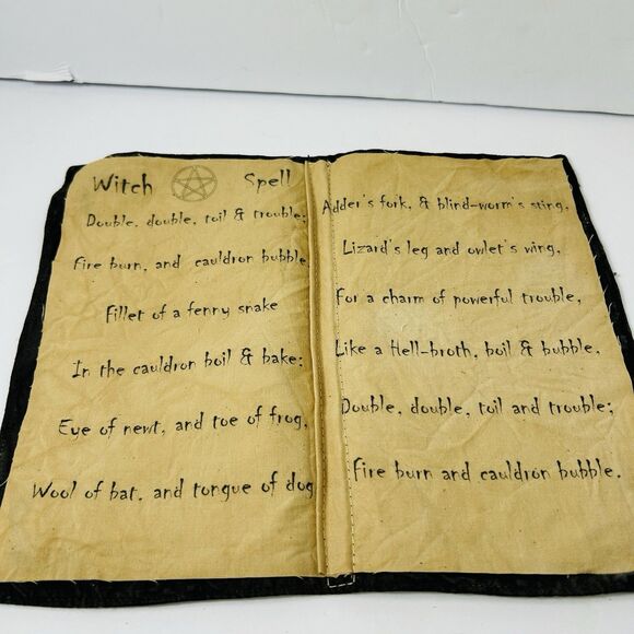 Halloween Decor Primitive Lot of 5 Pillows 31 Wood Numbers Sewn Spell Book - Picture 3 of 6
